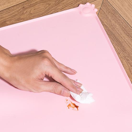 Waterproof Floor Protector for Pets Food Grade Silicone Pet Feeding Mat, Anti-Slip Dog Cat Bowl Small Mat Insulation Pad Puppy Kitten Easy Clean