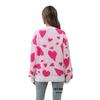 Winter Women's Sweater Love Valentine's Day Pullover Large Peach Heart Color Clash Sweater
