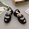 Baotou Sports Sandals Women's Outer Wear Hollow Breathable Thick-soled Velcro Little White Shoes Niche Mary Jane Dad Sandals