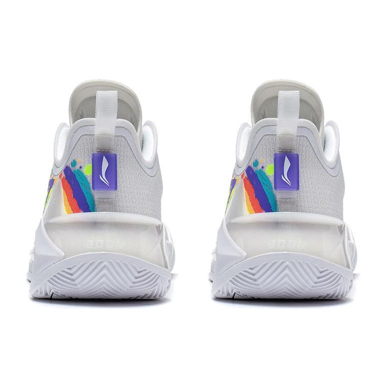Баскетбольные кроссовки LiNing Blade 3 V2 Rainbow Durable Breathable Low-Top унисекс флуоресцентно-бело-желтые ABAT057-4
