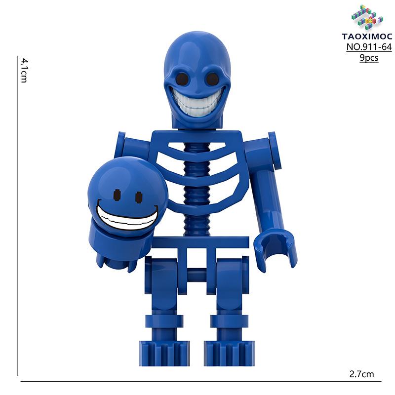 Colorful Articulated Skeleton MOC Building Blocks Horror Game Creative Verity Mini Plastic Dolls Model Toy Collectible Gift Fans
