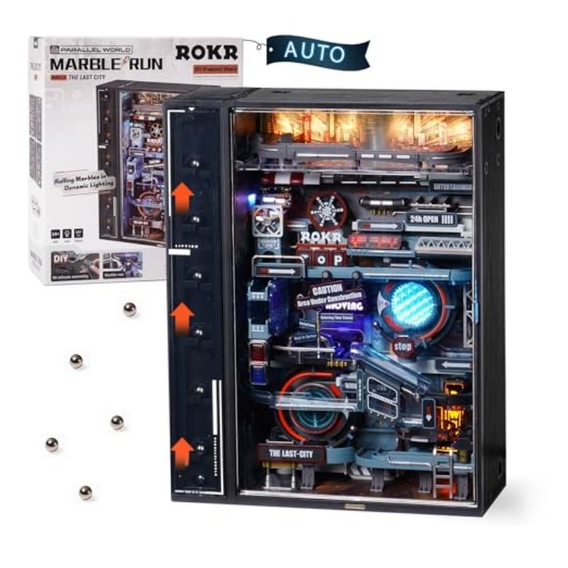 Robotime Rokr Последний город Параллельный мир Набор строительных игрушек Футуристический мраморный трек Автоматическая 3D игровая декорация для мужчин и женщин