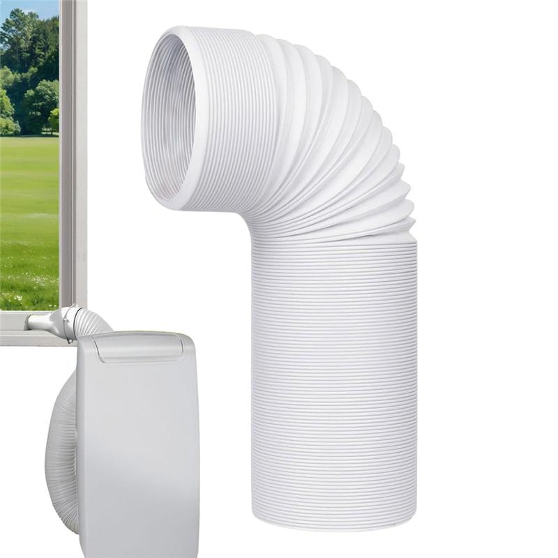 A74G-Flat Hose Adapter Window Vent Kit Air Conditioning Hose Connector Portable Ac Hose Coupler With Pipe