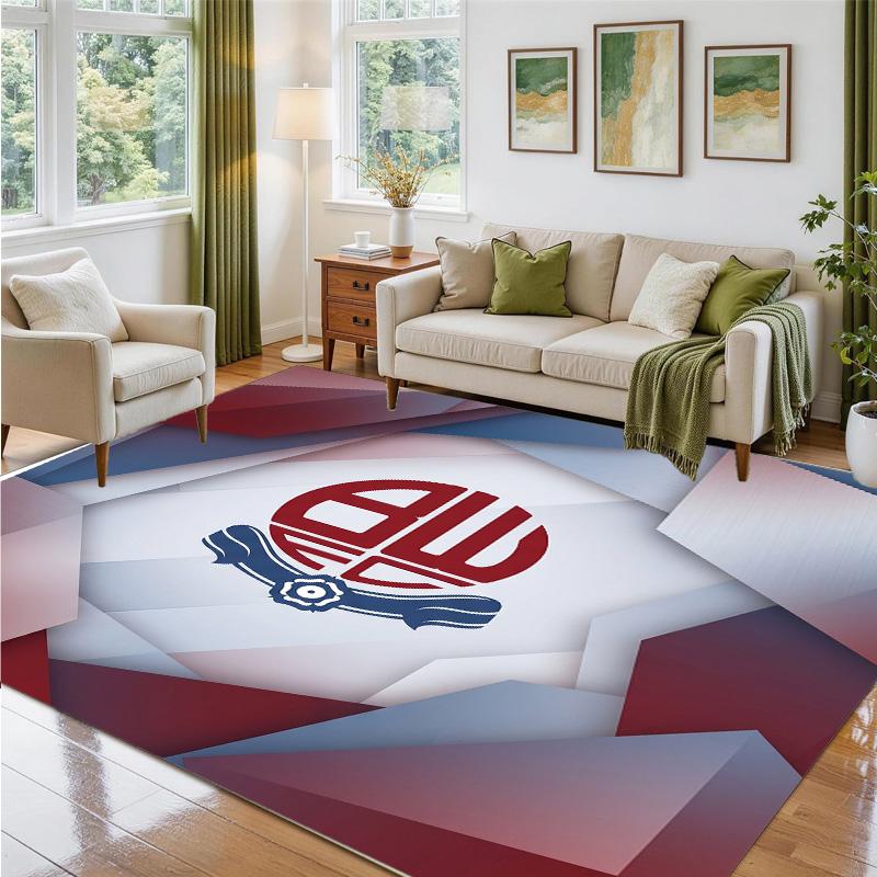 Bolton Wanderers FC Design Crystal Velvet Rug Soft Decorative Mat for Bedroom Entrance