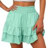 Women's Summer High Waist Ruffle Skirt Cute Flowy Skirt Casual Comfort Wrap Beach Pleated Skirt