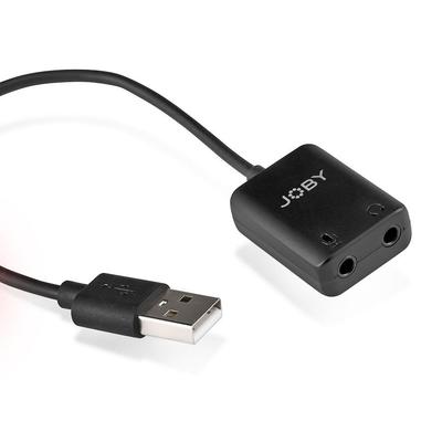 Joby Weibo USB-адаптер USB-адаптер для одновременного подключения микрофона и наушников к компьютеру TypeA Stereo Mini Jack USB2.0 3,5 мм JB01735-0WW