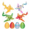 4 шт. 3D-печатное яйцо дракона с драконом внутри, пасхальные яйца, шарнирные хрустальные игрушки, наполнители для пасхальной корзины, загадочные мифические фигурки