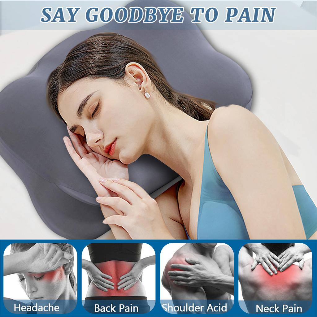 Pressure Cloud Pillow - Ergonomic Butterfly Shape Memory Foam For Neck & Shoulder Support, Eco-Friendly Bio-Based Comfort For Adults