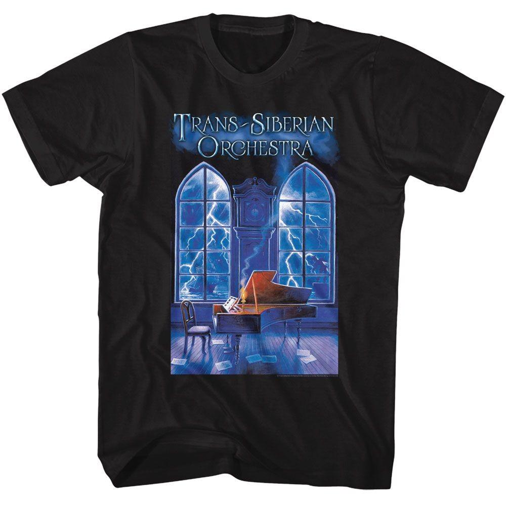 Trans-Siberian Orchestra Stormy Piano Scene Black Music T-shirt Tops Tees Men's Women's Unisex