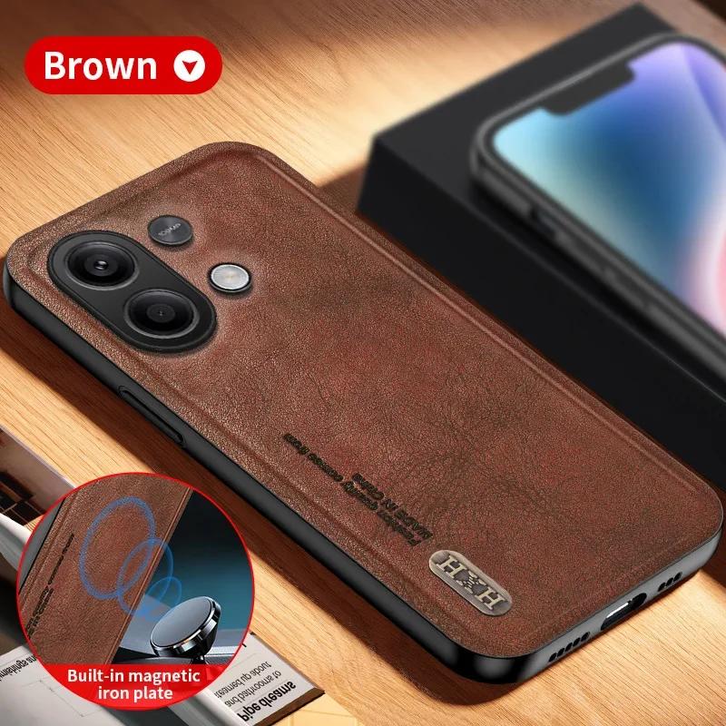 Magnetic for Xiaomi Redmi Note 14 13 4G 5G Pro Plus Global Version Case Leather Matte Soft Full Camera Protect Cover Shell Funda
