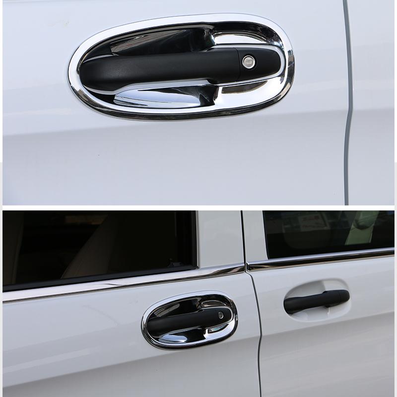 UBLUEE Хромированные накладки на чашки наружных дверных ручек для Mercedes Benz Vito Metris Valente V-Class 2014-2018 W447