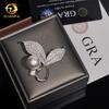 GRA Certificate Moissanite High Quality 925 Silver Pearl Leaf Women's Custom Brooch Pin Brooches
