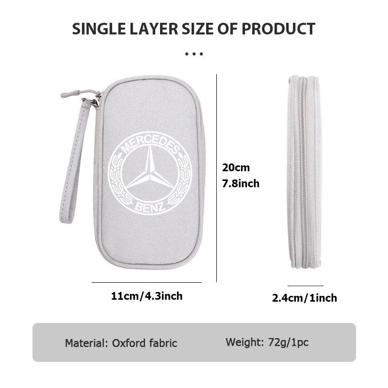 AABGW1 For Benz Oxford Cloth Car Styling Digital Data Line Box Travel Organizer Trunk Storage Bag AMG VIANO GLB GLC W108 W124 W126 W169