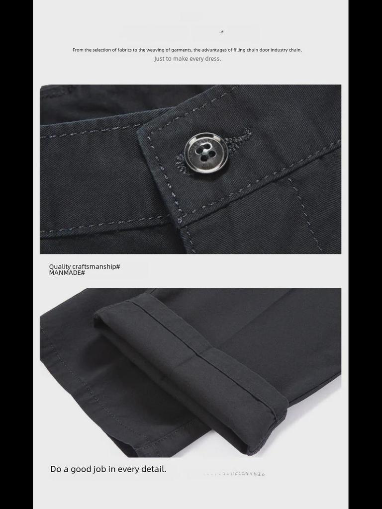 2024 Men's Spring/Autumn Casual Cotton Trousers: Middle-Aged Business Formal Dad Pants