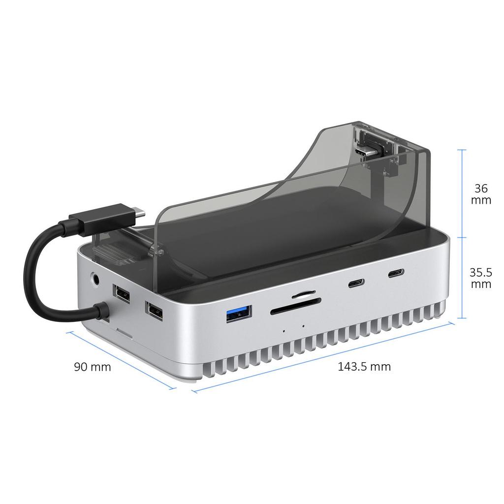 Вертикальная подставка Thunderbolt 4/5 для Mac mini M4 и корпус для внешнего жесткого диска, 40 Гбит/с