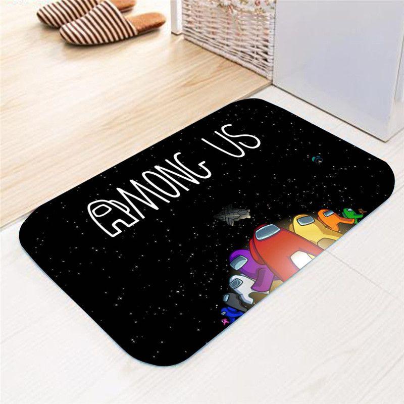 Game Among Us Flannel Mat Home Bath Bathroom Nonslip Carpet Rug Floor Decor