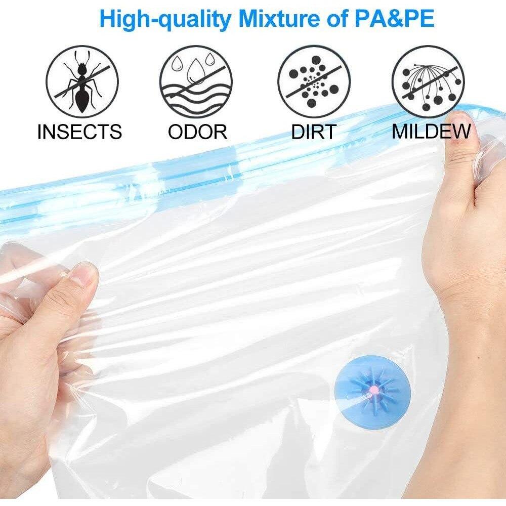 1 комплект вакуумных компрессионных мешков с ручным насосом для сортировки одежды, постельных принадлежностей, экономия места, герметичный мешок, комбинированный органайзер для гардероба