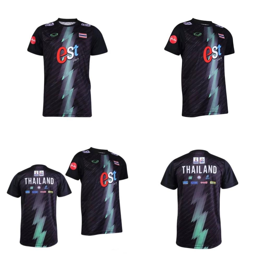 ТАИЛАНД Национальная женская волейбольная форма 2023 года ДЖЕРСИ ЧИР Фан-версия для печати Быстросохнущая футболка с круглым вырезом и коротким рукавом Униформа с логотипом Таиланда Спорт