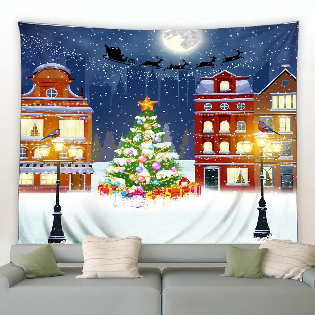 Гобелен с рисунком Санта-Клауса для дома, спальни, гостиной, настенного украшения, рождественский гобелен