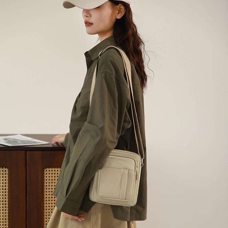 Сумка для мобильного телефона, женская мини-сумка через плечо, повседневная многослойная сумка на молнии, повседневная нейлоновая сумка для путешествий на открытом воздухе