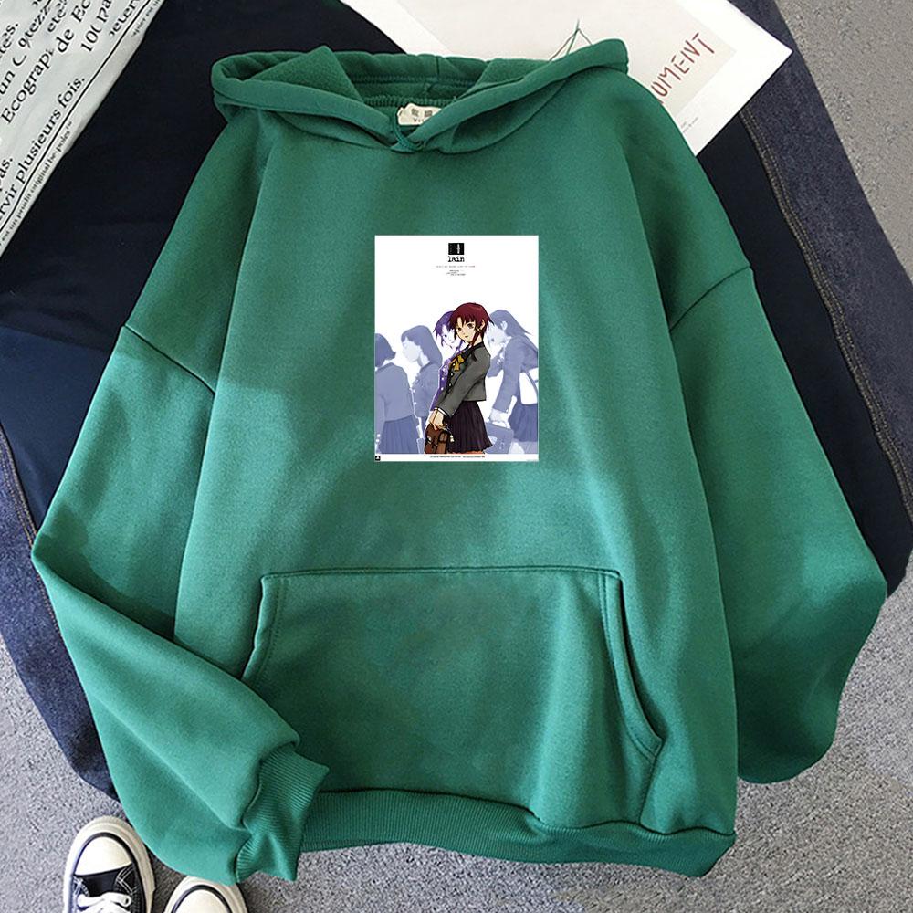 Lain Serial Experiments японская аниме-печатная толстовка с капюшоном мультяшный принт ретро-толстовка поп-милая одежда пуловеры