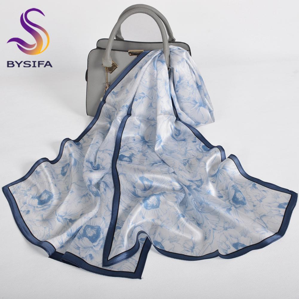 BYSIFA|Fall Winter Pink Silk Scarf Hijab Elegant Magnolia Long Scarves Shawls Fashion Accessories Brand Head Neck Scarves Wraps