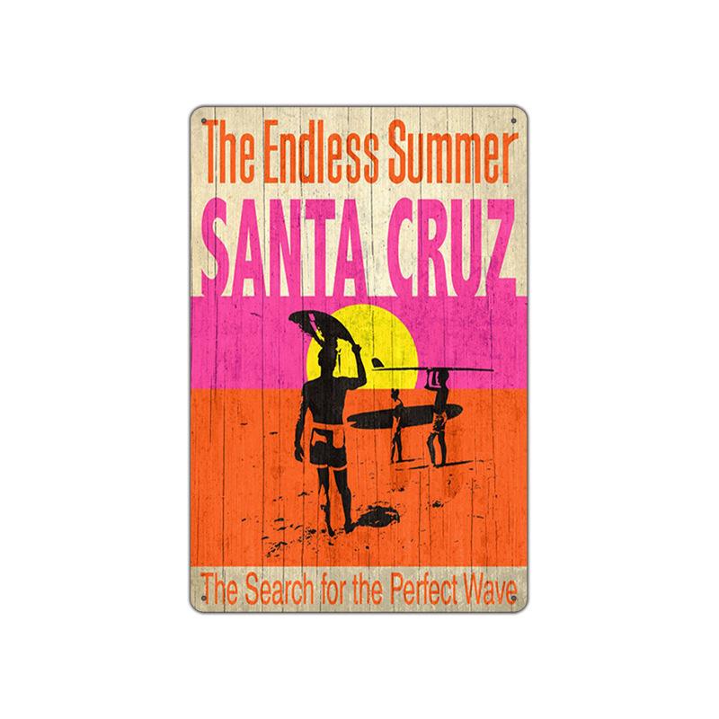 Летний пляжный закат, металлическая жестяная вывеска, таблички, декорации, железная живопись, кафе-бар, домашний декор, приморский дом, стена, жестяная пластина, постер