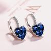Sale Lovely Multi-color Hoop Earrings for Women Girls 925 Sterling Silver Love Heart Blue Pink Earing Jewelry Pendientes