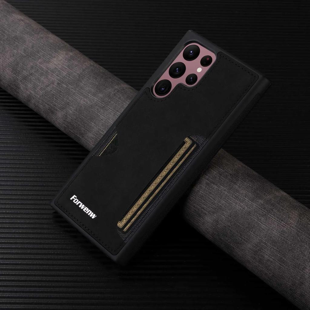 Кожаный чехол для телефона в стиле ретро для Samsung Galaxy S23 S21 FE S25 S24 S22 Ultra Plus A16 A36 A56 A54 A15 A25 A35 A55 кошелек держатель для карт