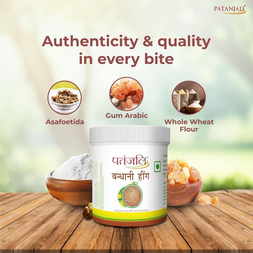 Patanjali Бандхани Хинг Порошок Асафетиды Сильный Аромат Усилитель Вкуса Кулинарная Специя Высокое Качество Упаковка 25 г 1 шт.