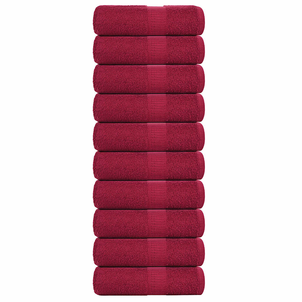 FROGN Washcloths 10 pcs. Bordeaux 30 x 30 cm 360 g m²
