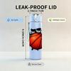 1PC Crack Wall Basketball Splash Print 750ml Color Plastic Water Bottle Leakproof Flip Straw Lid For Sports Office Home Use