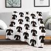 Black and Tan Longhaired Dachshund Cartoon Dog with Heart Throw Blanket Elegant Warm Throw Blanket for Hotel Home