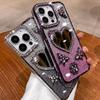 Чехол-зеркало в форме сердца для iPhone 16 Pro Max 15 Plus с покрытием 'Бабочка' для iPhone 14 Pro 13 12 11, чехол с блестками и бриллиантами