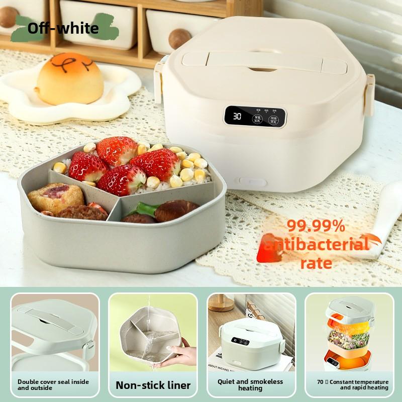 Беспроводная зарядка Электрический ланч-бокс Большая емкость Керамическое покрытие внутреннего горшка Нагревательный пищевой контейнер для дома и офиса