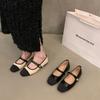 Square Head French Mary Jane Shoes Women Flat Shoes Women Summer New Fashionable and Versatile Soft Soled Beanie Shoes