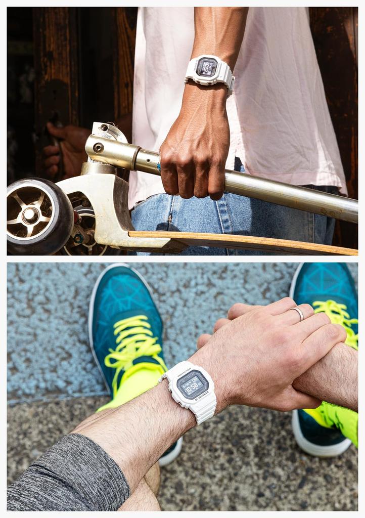 Casio Watch with Bluetooth Heart Rate White G-Shock G-SQUAD Monitor, DW-H5600-7JR, Men's,