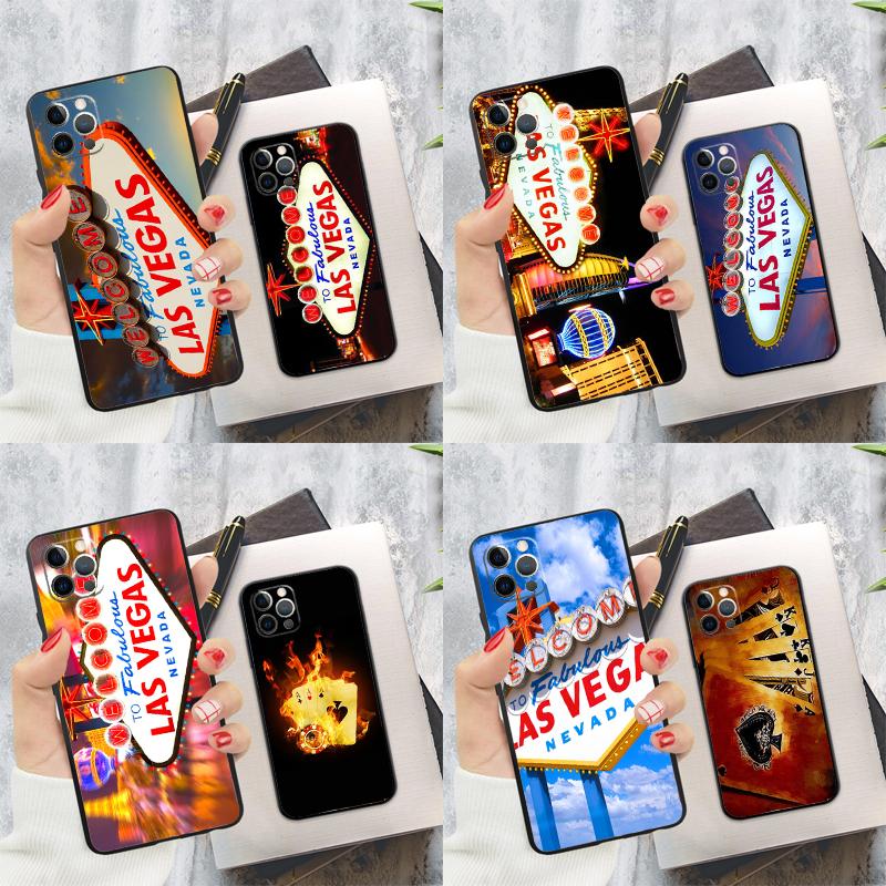 LAS VEGAS POKER CARDS Phone Case For iPhone 16 Pro 11 12 13 14 15 Pro Max Mini XS X XR 7 8 16 Plus Cover Coque