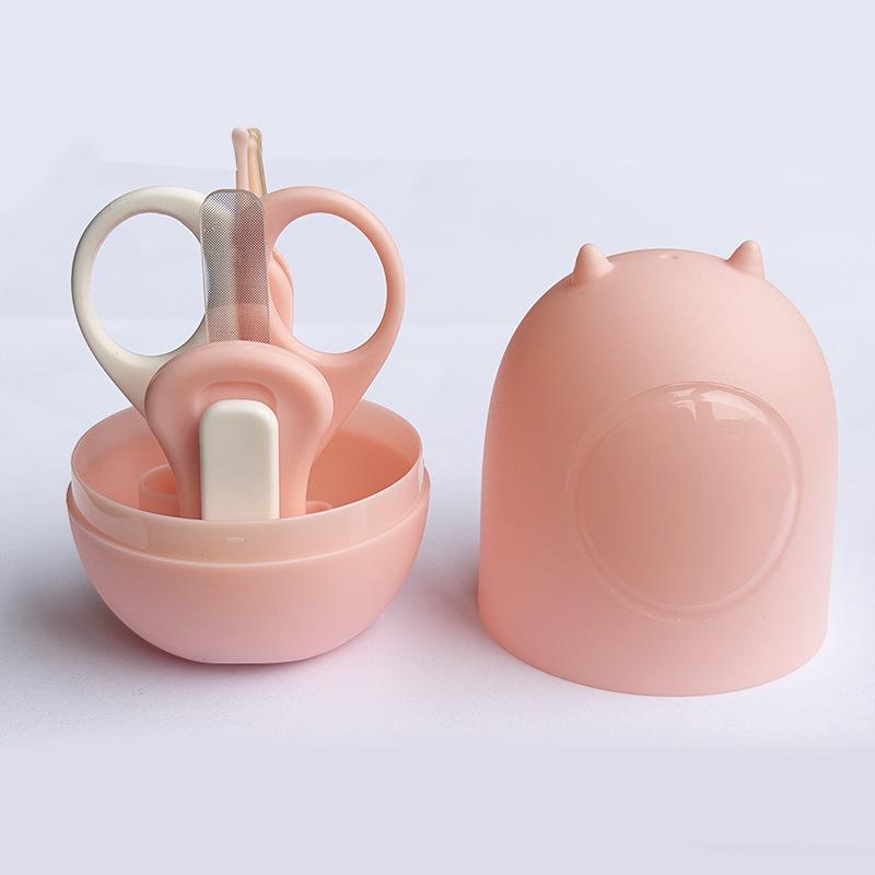 Infant Nail Care Set: Non-Slip Clippers, Nasal Forceps, Nano Glass File, and Case