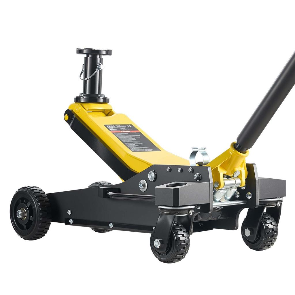 VEVOR Floor Jack, 3 Ton Capacity, Aluminum & Steel Racing Floor Jack with Dual Pistons Quick Lift Pump & Extension Post