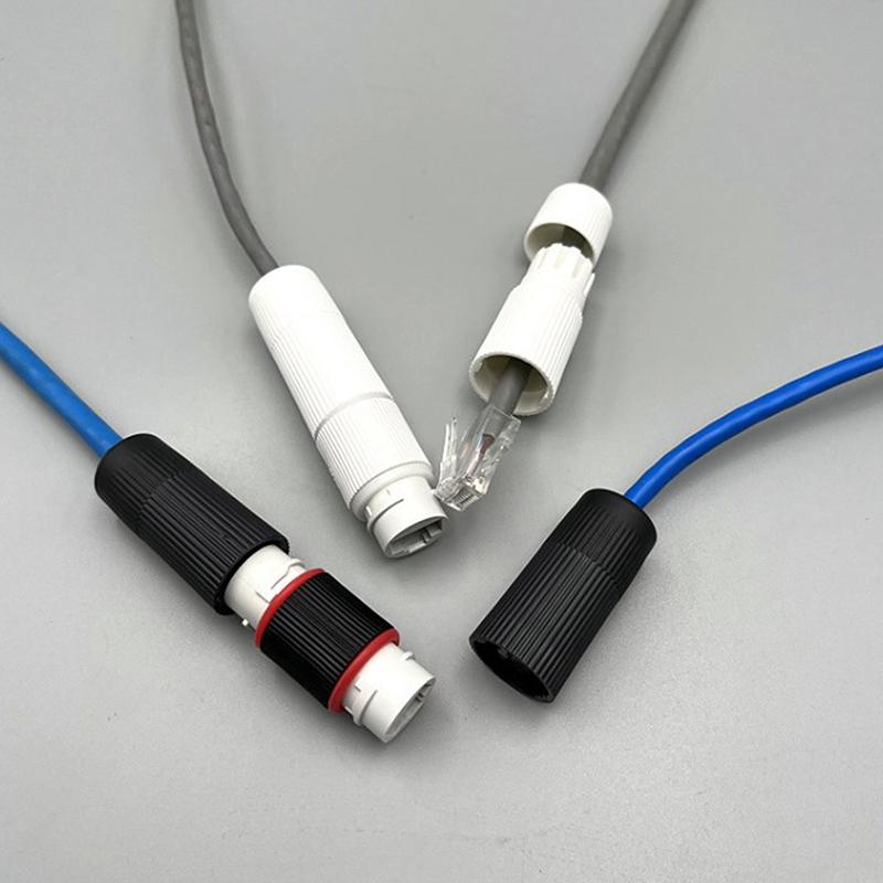 1Pc Rj45 Docking Connector Ethernet Network Straight-Through Waterproof Ip67 Header Outdoor Broadband Network Cable Extender