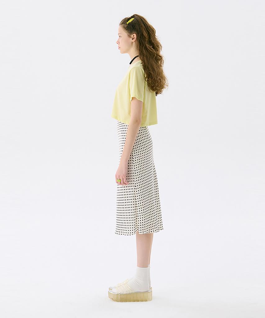 JUNEJUNE SPACE Solid Crop T_Lemon