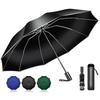 Folding Umbrella Large 10 For Sunny and Rainy Folding Reverse Automatic Opening and UV Super Water Folding Rainy Season Typhoon UV Storage Pouch