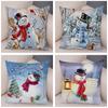 Милый мультяшный снеговик, декоративная рождественская наволочка, мягкая плюшевая наволочка для детской комнаты, диван-тележка