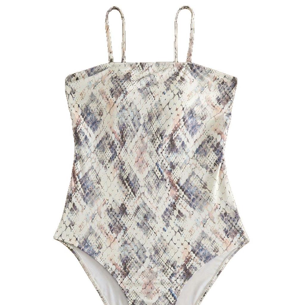 Женский сексуальный слитный купальник со змеиным принтом, с контролем живота, утягивающий, больших размеров - Европейский и американский пляжный костюм