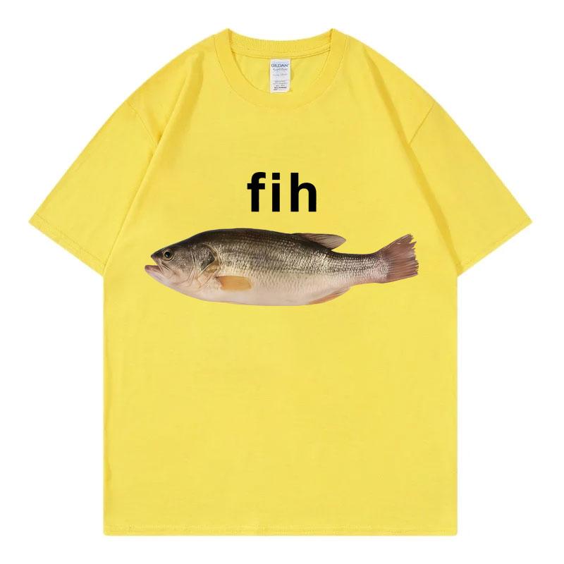 Funny Fih Fish Meme T-shirt Fashion Short Sleeve T Shirts Men Women Casual T-shirts Summer Streetwear Women Clothing