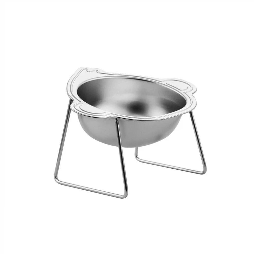 Stainless Steel Elevated Pet Bowl 15 Degree Inclined Pet Feeder Container Wet Dry Food