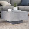 VidaXL Coffee Table with LED Lights, Side Table, End Table, Living Room Furniture, Modern, Concrete Grey 836577