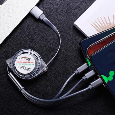 Кабель USB Type-C для Samsung 3 в 1, выдвижные кабели USB для зарядки iPhone X XS, Huawei, кабель для нескольких зарядных устройств
