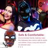 Halloween LED Face Cushion Scary Skull Full Face Cushion Light Up Neon Cosplay Costume Accessory for Parties Raves Festivals